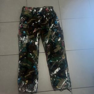 Painted Cargo pants Medium fit (baggy) adjustable band